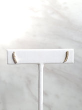 Load image into Gallery viewer, 14k Gold Diamond Curved Stud Earrings
