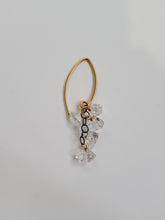 Load image into Gallery viewer, AVF Limited Edition Oxidized Sterling Silver with Gold Filled Accents Herkimer Diamond Cluster Dangle Earrings (SI6926)
