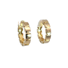 Load image into Gallery viewer, 14k Yellow Gold Grooved Hinged Hoop Earrings
