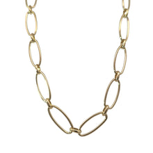 Load image into Gallery viewer, Gold Plated or Rhodium Plated Sterling Silver Oblong Chain Necklace
