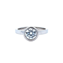 Load image into Gallery viewer, 14k White Gold Bezel Set Cubic Zirconia Engagement Ring (I379)
