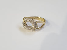 Load image into Gallery viewer, 14k Yellow Gold Pave Diamond Twisted Link Rope Style Interlocking Ring
