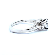 Load image into Gallery viewer, 14k White Gold Cubic Zirconia Center Twist Band Engagement Ring (I1445)
