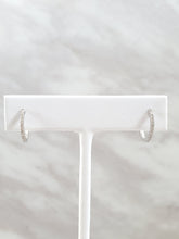 Load image into Gallery viewer, 14k White Gold Diamond Hoop Earrings
