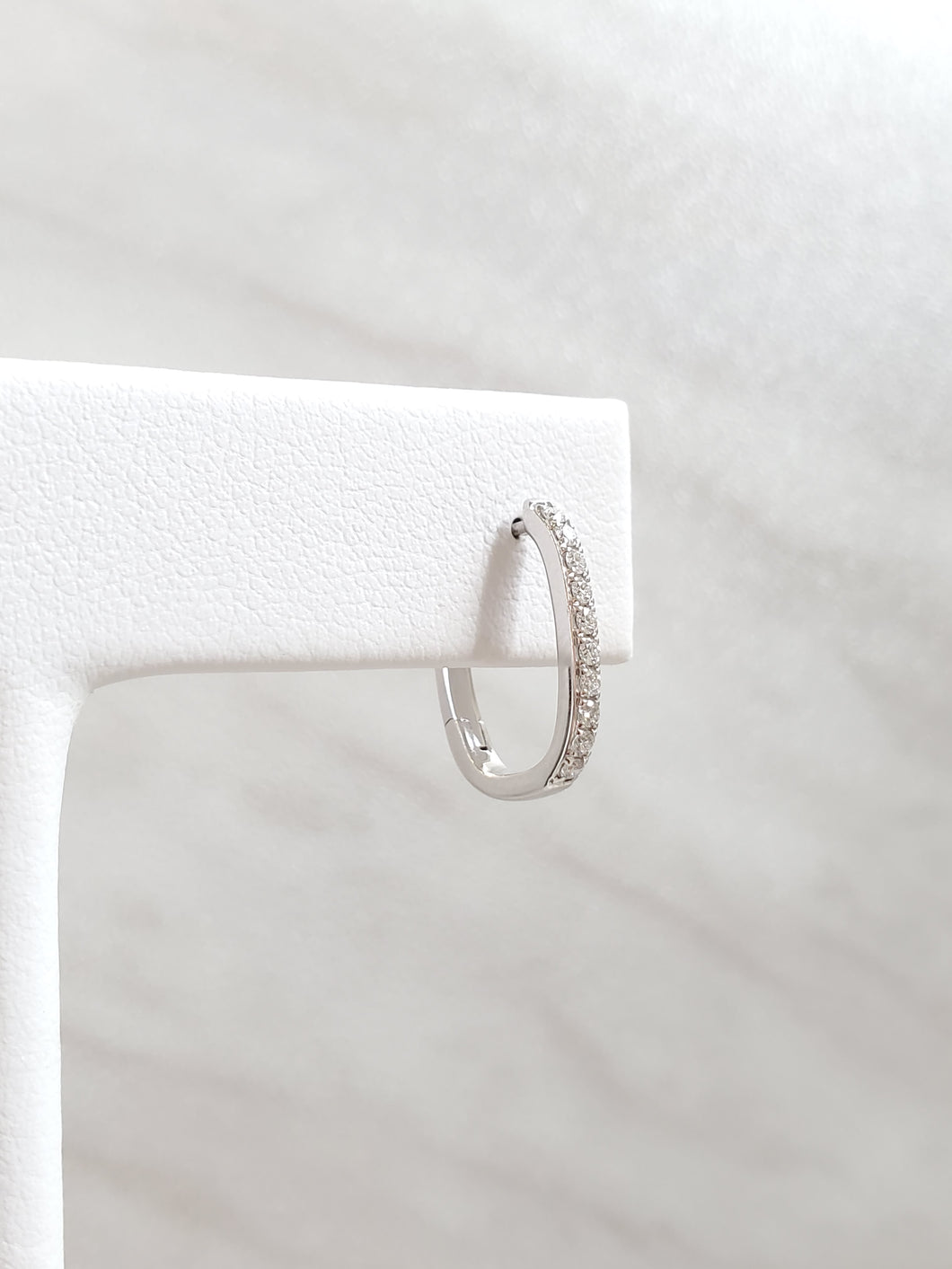 14k Gold Diamond Hoop Earrings