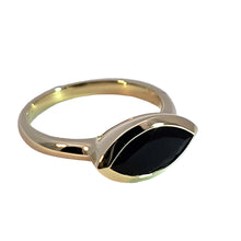 Load image into Gallery viewer, 14k Yellow Gold Faceted Onyx Marquise Ring (I9882)
