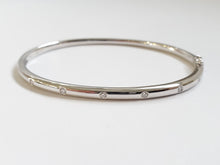 Load image into Gallery viewer, 14k Gold Flush Set Diamond Bangle Bracelet
