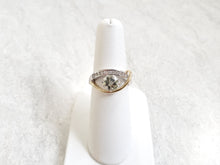 Load image into Gallery viewer, 14k White Gold Green Amenthyst &amp; Diamond Crossover Ring (I9738)

