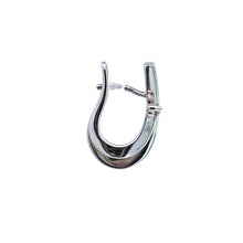Load image into Gallery viewer, 14k White Gold Modern Double Hoop &amp; Diamond Accent Earrings (I9869)
