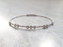 Load image into Gallery viewer, 14k Gold Prong-Set Diamond Beaded Flex Cuff Bracelet
