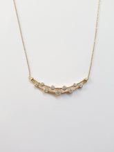 Load image into Gallery viewer, 14k Gold Bezel Set Diamond Curved Double Smile Necklace
