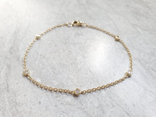 Load image into Gallery viewer, 14k Gold Diamond Bezel Station Bracelet
