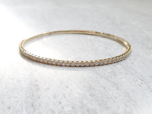 Load image into Gallery viewer, 14k Gold Diamond Tennis Flex Cuff Bracelet
