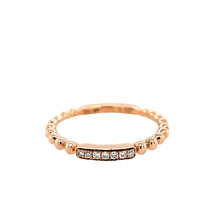 Load image into Gallery viewer, 14k Gold Pave Diamond Beaded Stacker Ring
