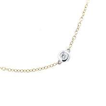 Load image into Gallery viewer, 14k White, Yellow or Two Tone Gold Bezel Set Diamond Necklace (I0131)
