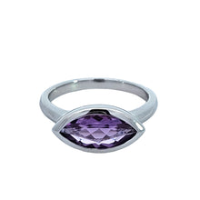 Load image into Gallery viewer, 14k White Gold Faceted Amethyst Marquise Ring (I9888)
