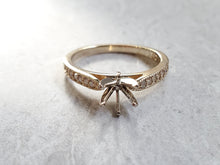 Load image into Gallery viewer, 14k Yellow Gold Diamond Semi-Mounting w/ 6-Prong Head Engagement Ring (I9794)
