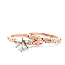 Load image into Gallery viewer, 14k Rose Gold Floral Accent Wedding Set Semi-Mounting (I2944)
