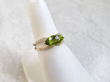 Load image into Gallery viewer, 14k Yellow Gold Marquise Peridot &amp; Diamond Split Band Ring (I9733)
