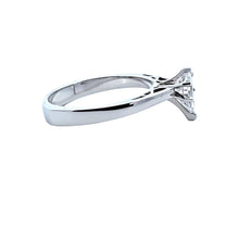 Load image into Gallery viewer, 14k White Gold Band with Pear Shaped Cubic Zirconia and European Shank Engagement Ring (I795)
