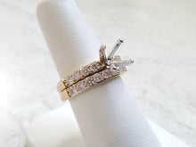 Load image into Gallery viewer, 14k Yellow Gold 1.15ctw Diamond Wedding Band &amp; Semi-Mounting Engagement Ring Set
