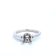 Load image into Gallery viewer, 14k White Gold Hidden Diamond Halo w/ Rope Style Band Semi Mounting Engagement Ring (I5457)

