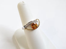 Load image into Gallery viewer, 14k Yellow Gold Citrine &amp; Diamond Crossover Ring (I9739)
