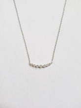 Load image into Gallery viewer, 14k Gold Textured Bezel Set Diamond Curved Necklace

