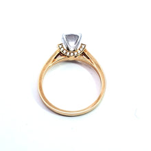 Load image into Gallery viewer, 14k Yellow Gold Cubic Zirconia Center Stone w/ Hidden Diamond Accent Engagement Ring (I6063)

