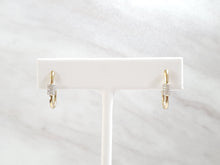 Load image into Gallery viewer, 14k Yellow Gold Diamond Rondelle U-Shaped Hoop Earrings (I9852)
