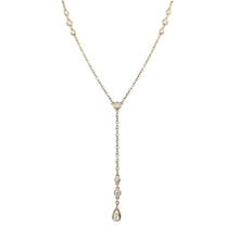 Load image into Gallery viewer, 14k Yellow or White Gold Bezel Set Diamond Y Necklace
