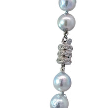 Load image into Gallery viewer, CLEARANCE - Susan Bella Original - 14k White Gold 8mm Platinum Akoya Pearl Strand Necklace 22" (I4355)
