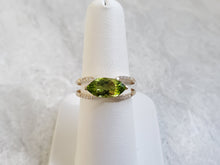 Load image into Gallery viewer, 14k Yellow Gold Marquise Peridot &amp; Diamond Split Band Ring (I9733)

