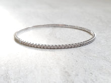 Load image into Gallery viewer, 14k Gold Diamond Tennis Flex Cuff Bracelet
