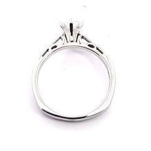 Load image into Gallery viewer, 14k White Gold Band with Pear Shaped Cubic Zirconia and European Shank Engagement Ring (I795)
