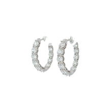 Load image into Gallery viewer, 14k White Gold 2.73ctw Diamond Inside Out Hoop Earrings (I9899)
