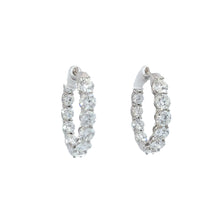 Load image into Gallery viewer, 14k White Gold 2.73ctw Diamond Inside Out Hoop Earrings (I9899)
