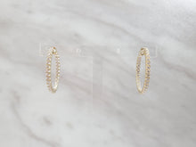 Load image into Gallery viewer, 14k Yellow Gold Inside Out Diamond Hoop Earrings (I9853)
