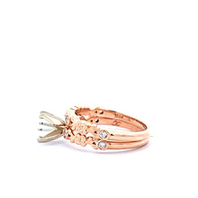 Load image into Gallery viewer, 14k Rose Gold Floral Accent Wedding Set Semi-Mounting (I2944)
