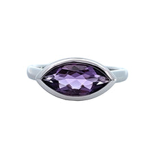 Load image into Gallery viewer, 14k White Gold Faceted Amethyst Marquise Ring (I9888)
