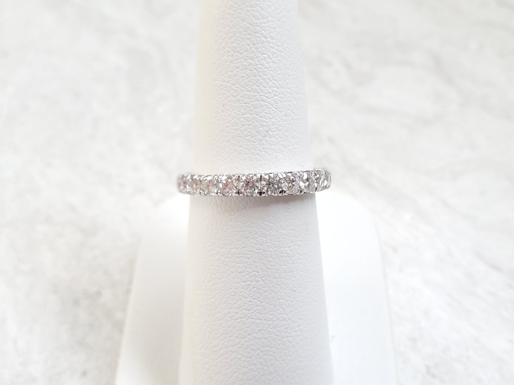 14k White Gold .84ctw Diamond Half-Eternity Band