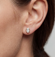 Load image into Gallery viewer, Sif Jakobs Rhodium or 18k Gold Plated Oval Bezel Set CZ Necklace &amp; Earrings Set
