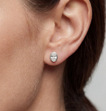 Load image into Gallery viewer, Sif Jakobs Rhodium or 18k Gold Plated Oval Bezel Set CZ Necklace &amp; Earrings Set
