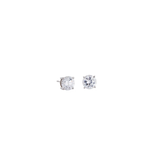 Kelly Waters Platinum Finish 1.00ctw CZ Stud Earrings (SI6024)