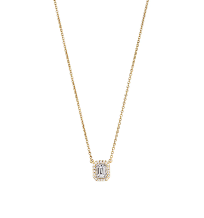 Kelly Waters Gold Plated CZ Halo Necklace (I6050)