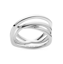 Load image into Gallery viewer, Sif Jakobs Rhodium Plated Spirale Crossover Ring
