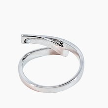 Load image into Gallery viewer, Rhodium Plated Sterling Silver White Sapphire Twist Ring
