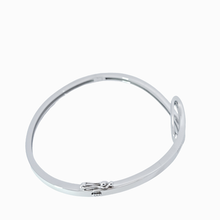Load image into Gallery viewer, Rhodium or Gold Plated White Sapphire Twisted Bangle Bracelet
