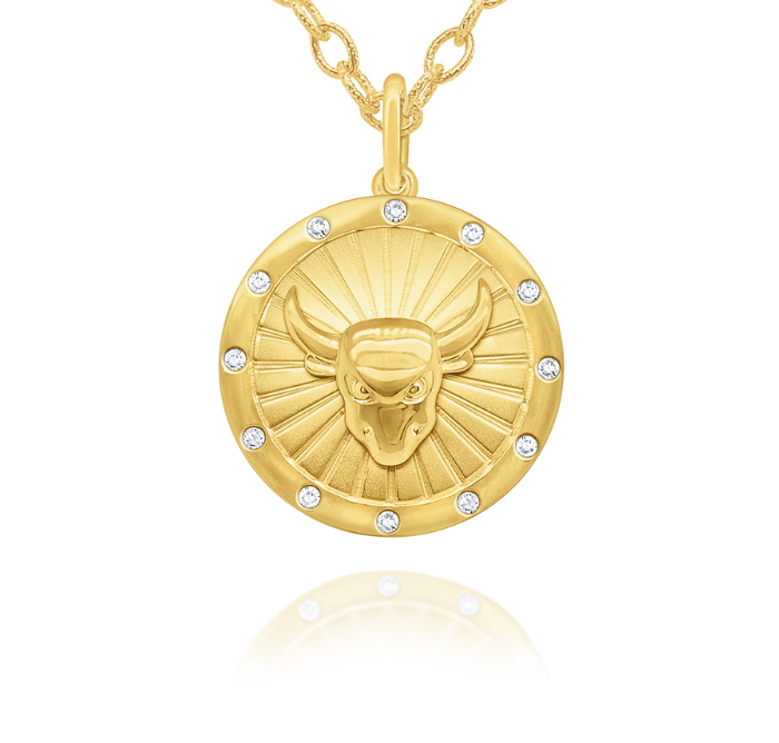 14k Yellow Gold Diamond Zodiac Pendant