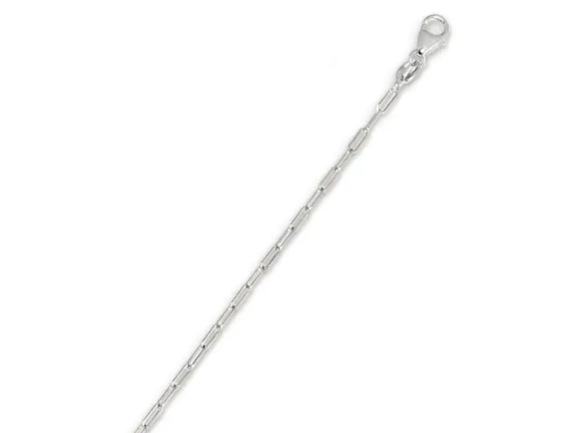 14k White Gold 1.5mm Paperclip Chain